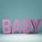 1 Count BABY Glitter Pink Foam Letters Jumbo Party Decor Custom Craft Letters 24"